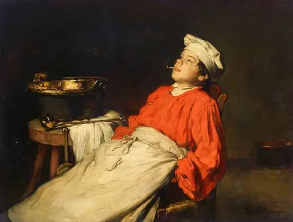 His First Cigarette by Claude Joseph Bail | Oil Painting Reproduction