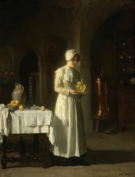 Maid With Lemonade by Claude Joseph Bail | Oil Painting Reproduction