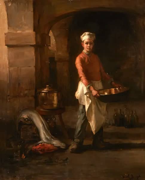 The Kitchen Boy by Claude Joseph Bail | Oil Painting Reproduction