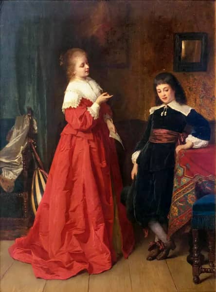 A Conversation by Wilhelm Amberg | Oil Painting Reproduction