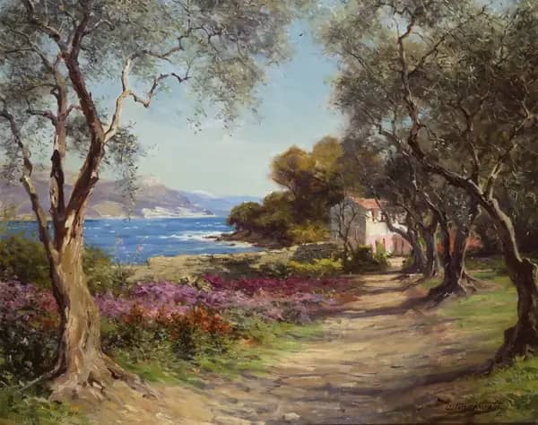 A Garden on the Riviera Cap Ferrat | Oil Painting Reproduction