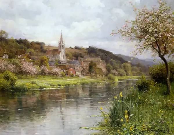 Along the Seine by Louis Aston Knight | Oil Painting Reproduction