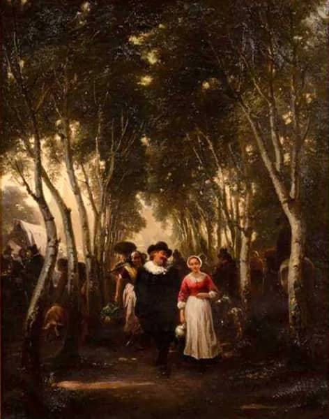 Figures in a Landscape by Wilhelm Amberg | Oil Painting Reproduction