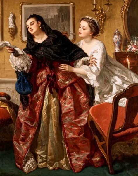 The Love Letter by Wilhelm Amberg | Oil Painting Reproduction