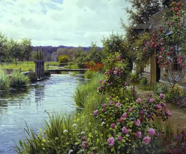 Flowers in Bloom by Louis Aston Knight | Oil Painting Reproduction