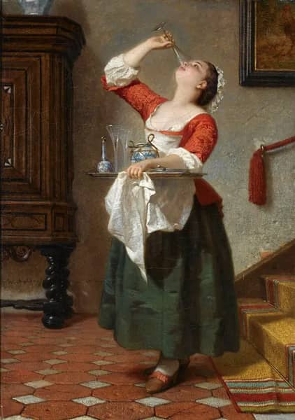 The Maid by Wilhelm Amberg | Oil Painting Reproduction