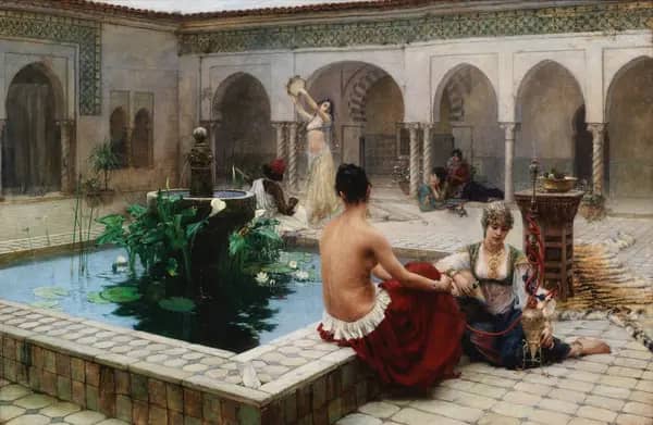 By the Fountain by Ferdinand Max Bredt | Oil Painting Reproduction
