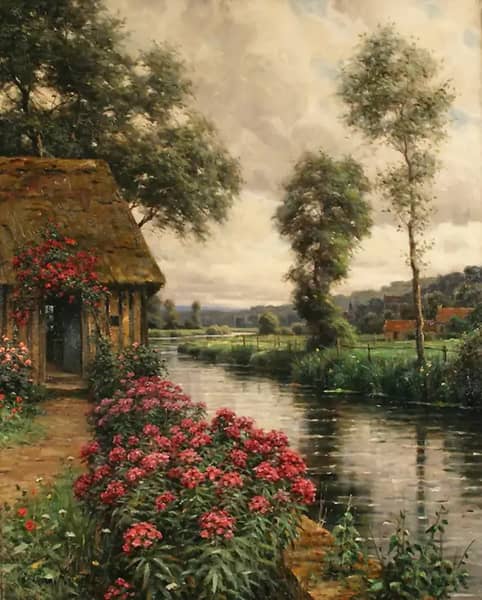 Pink Phlox Normandie by Louis Aston Knight | Oil Painting Reproduction