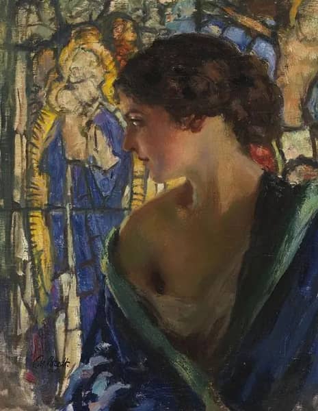 In Thought by Ferdinand Max Bredt | Oil Painting Reproduction