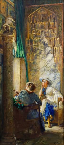 Lute Playing 1915 by Ferdinand Max Bredt | Oil Painting Reproduction