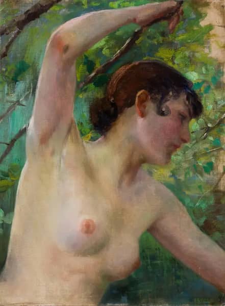Nude Study Outdoors by Ferdinand Max Bredt | Oil Painting Reproduction