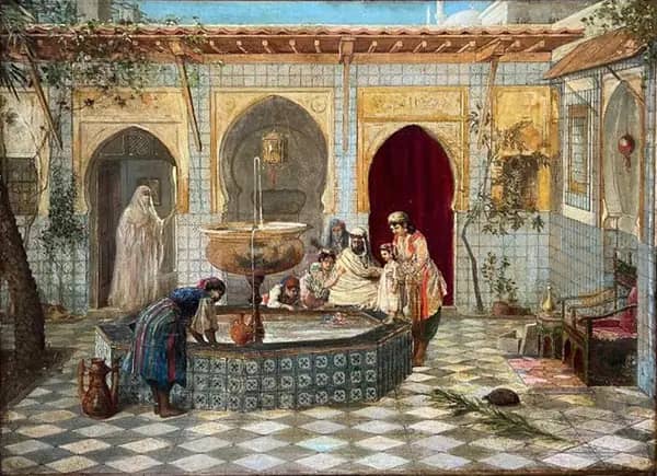 Orientalist Courtyard Scene | Oil Painting Reproduction