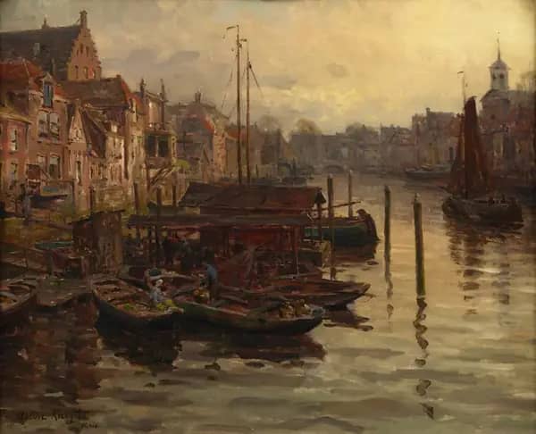 The Old Harbor Dordrecht Holland | Oil Painting Reproduction