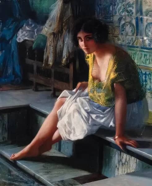 The Bather 1904 by Ferdinand Max Bredt | Oil Painting Reproduction