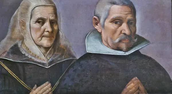 Portrait of an Elderly Praying Couple | Oil Painting Reproduction