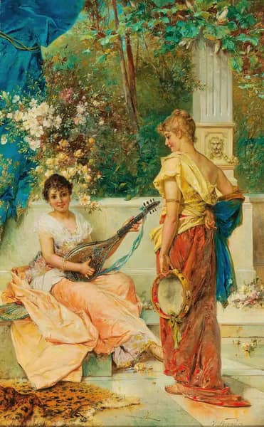 A Merry Tune by Hans Zatzka | Oil Painting Reproduction