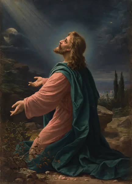 Christ on the Mount of Olives by Hans Zatzka | Oil Painting Reproduction