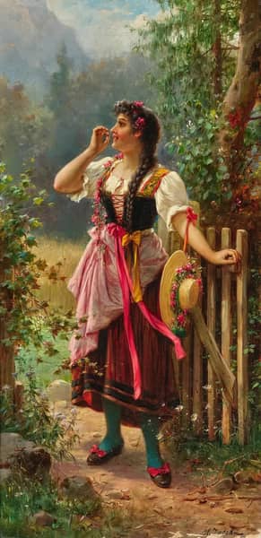 In Happiness and Sunlight by Hans Zatzka | Oil Painting Reproduction