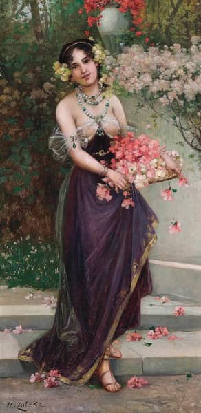 Maidens of Spring I by Hans Zatzka | Oil Painting Reproduction