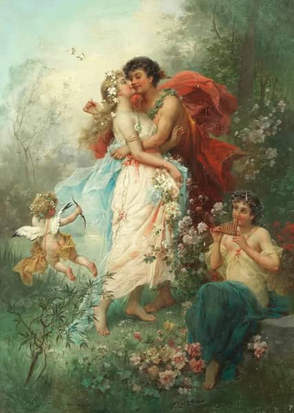 Oath of Love by Hans Zatzka | Oil Painting Reproduction