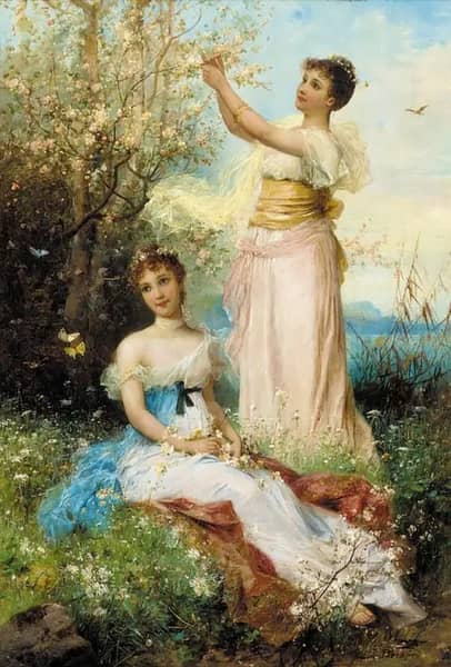 Springtime Maidens by Hans Zatzka | Oil Painting Reproduction