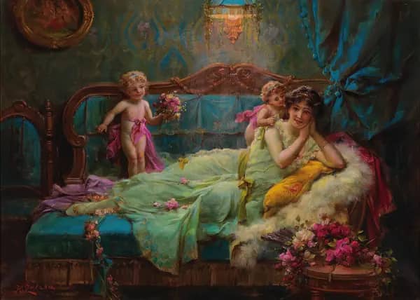 Sweet Greetings or Messengers of Love | Oil Painting Reproduction