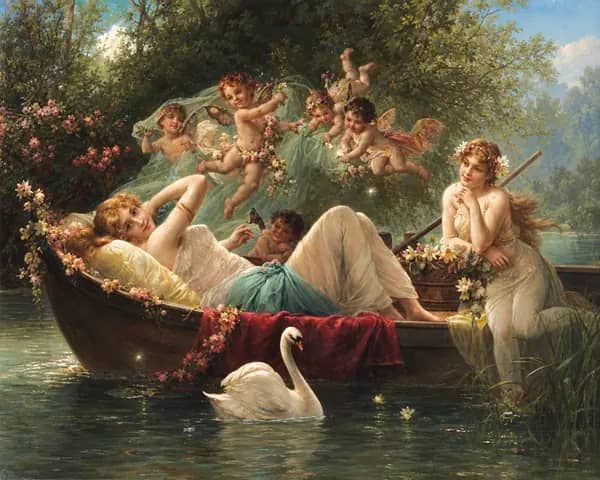 The Enchanted Boat Ride by Hans Zatzka | Oil Painting Reproduction