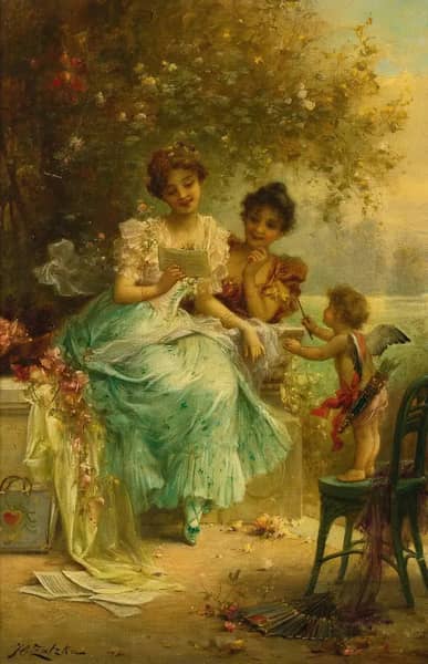 The Love Letter II by Hans Zatzka | Oil Painting Reproduction