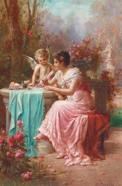 The Love Letter by Hans Zatzka | Oil Painting Reproduction