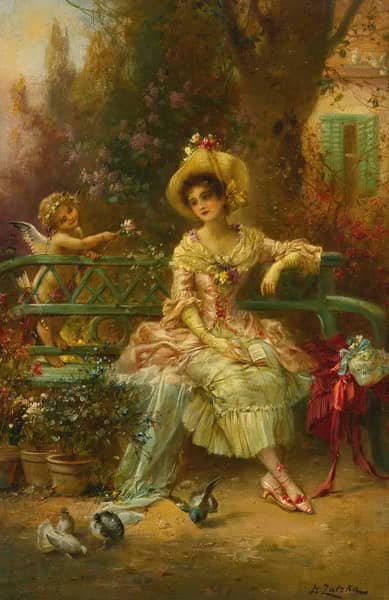 Thinking of Him by Hans Zatzka | Oil Painting Reproduction
