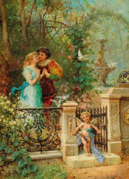 Under the Spell of Cupid by Hans Zatzka | Oil Painting Reproduction