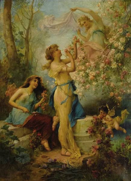 Venus With Putti and Attendants by Hans Zatzka | Oil Painting Reproduction