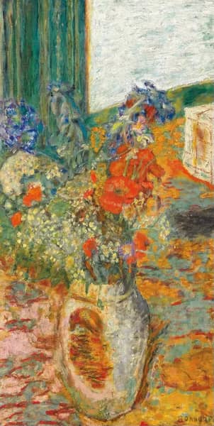 Flowers in a Stoneware Pot by Pierre Bonnard | Oil Painting Reproduction
