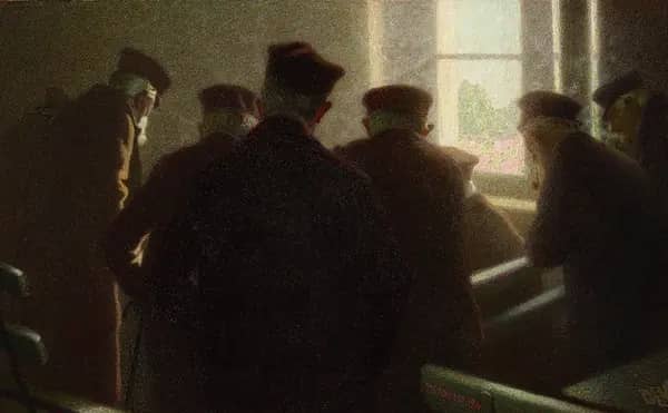 An Interesting Game by Angelo Morbelli | Oil Painting Reproduction