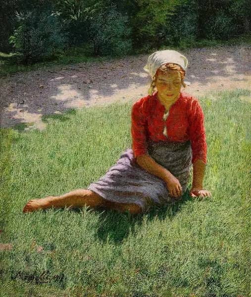 My Teresa 1917 by Angelo Morbelli | Oil Painting Reproduction