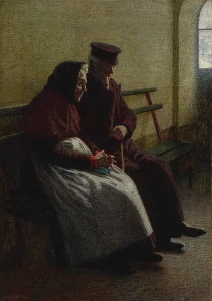 Old Times 1908 by Angelo Morbelli | Oil Painting Reproduction