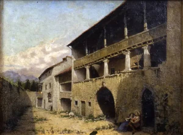 The Farmhouse 1878 by Angelo Morbelli | Oil Painting Reproduction