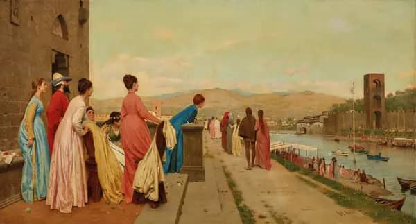 The Regatta on the Arno by Raffaello Sorbi | Oil Painting Reproduction