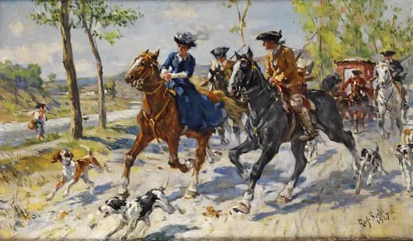 The Ride 1927 by Raffaello Sorbi | Oil Painting Reproduction