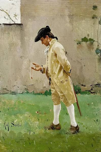 Time on his Hands by Raffaello Sorbi | Oil Painting Reproduction