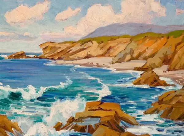 California Coastline by Anna Althea Hills | Oil Painting Reproduction
