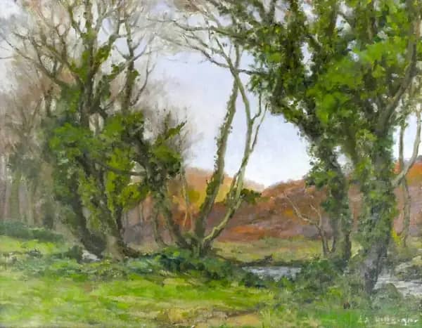 Forest Landscape 1910 by Anna Althea Hills | Oil Painting Reproduction