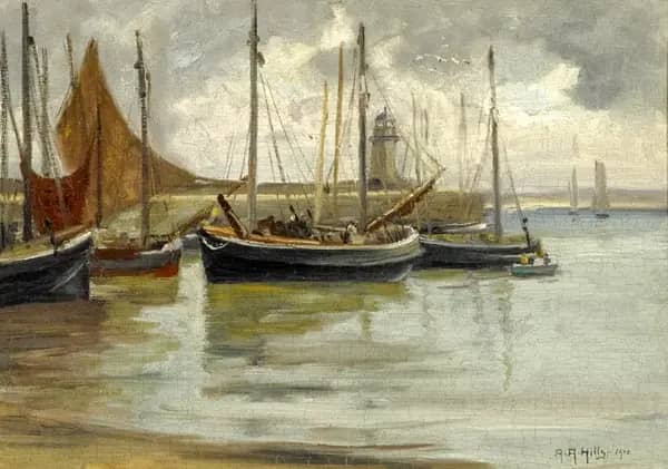 Harbored Boats on a Stormy Day | Oil Painting Reproduction