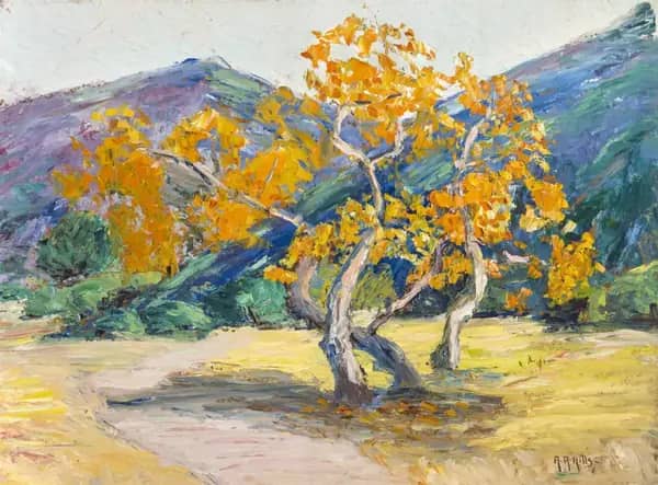 Sycamore Trees in a Landscape | Oil Painting Reproduction