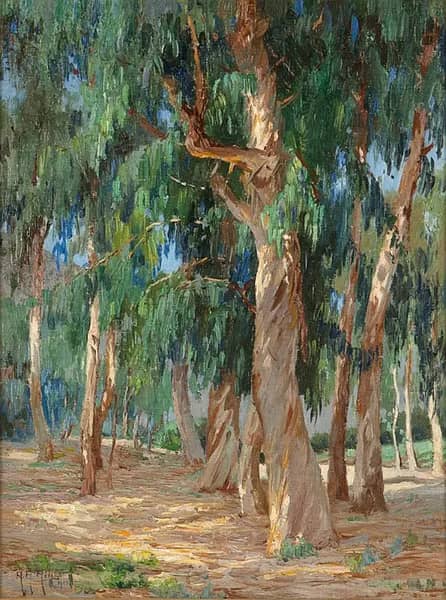 Trees in front of Hotel Laguna | Oil Painting Reproduction