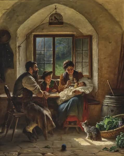 Family Happiness by Rudolf Epp | Oil Painting Reproduction