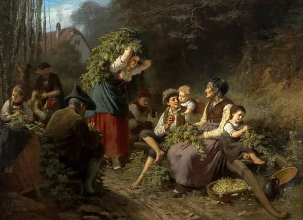 Hop Harvest 1869 by Rudolf Epp | Oil Painting Reproduction