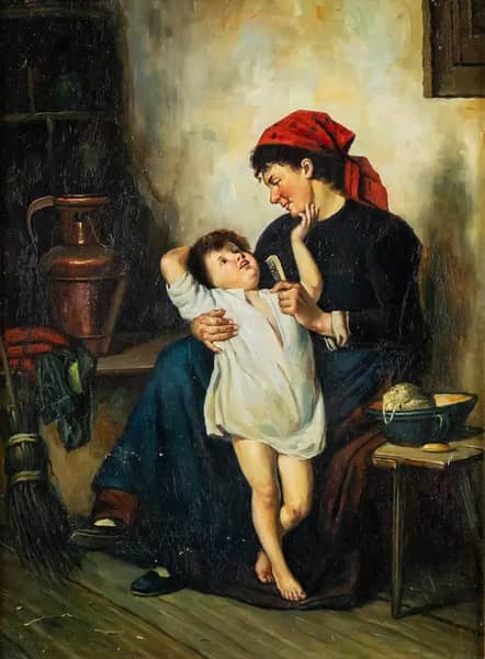 Mother and Child by Rudolf Epp | Oil Painting Reproduction