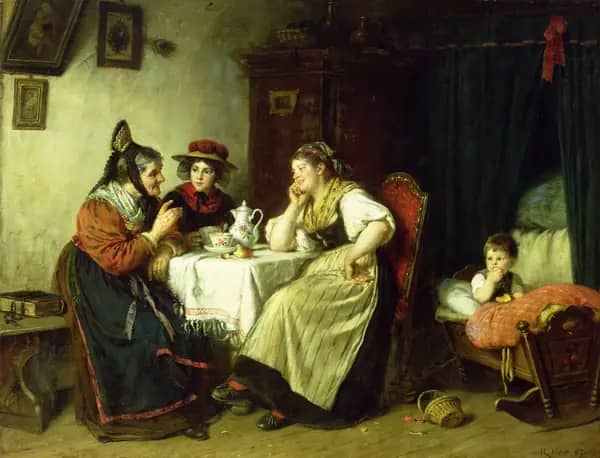 The Gossips 1887 by Rudolf Epp | Oil Painting Reproduction