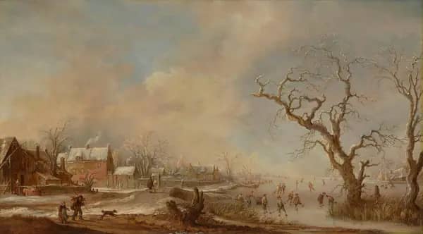 A Winter Landscape by Aert van der Neer | Oil Painting Reproduction
